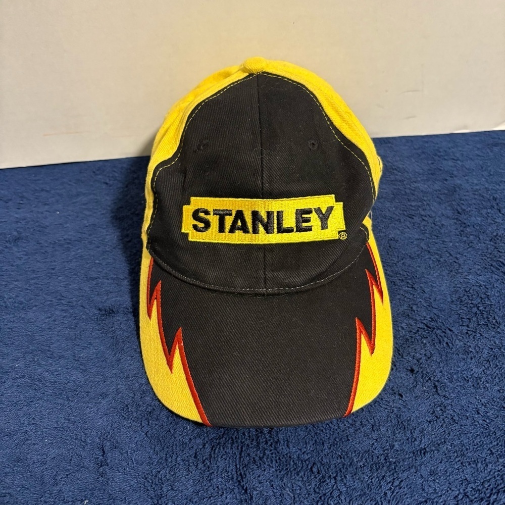 NASCAR STANLEY RACING #19 #10 #9 #98 Black Yellow Flame Hat Cap Strap Back Tools